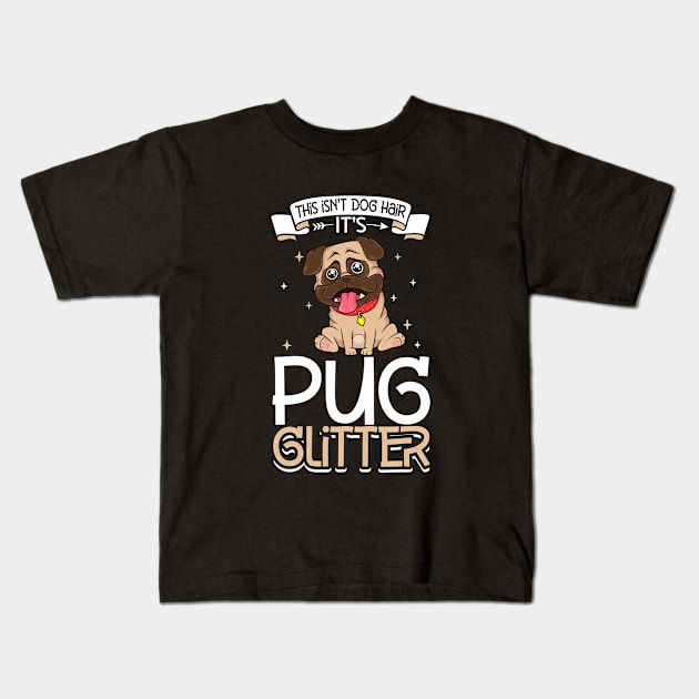 Pug glitter Kids T-Shirt by Modern Medieval Design